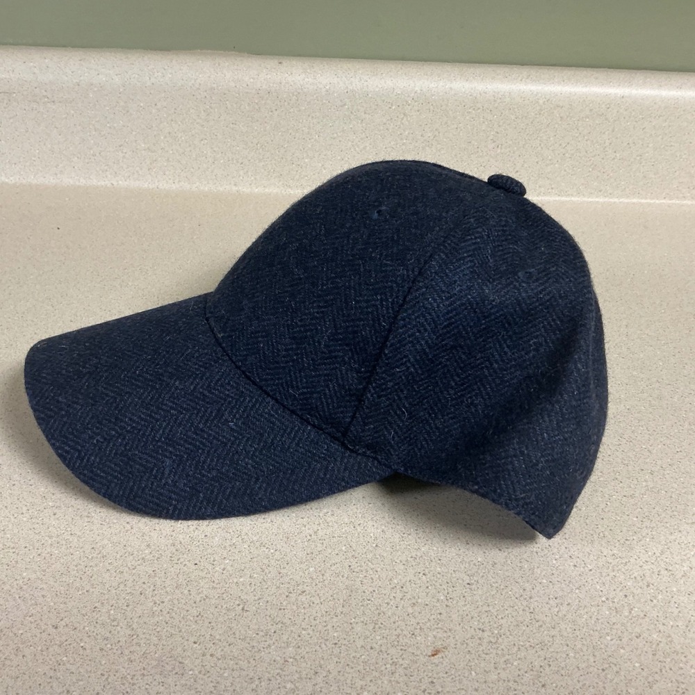 Botvela Mens Navy Blue‎ Herringbone Wool Blend Baseball Cap Hat 60cm 7 1/2